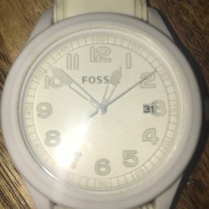 White Fossil Watch